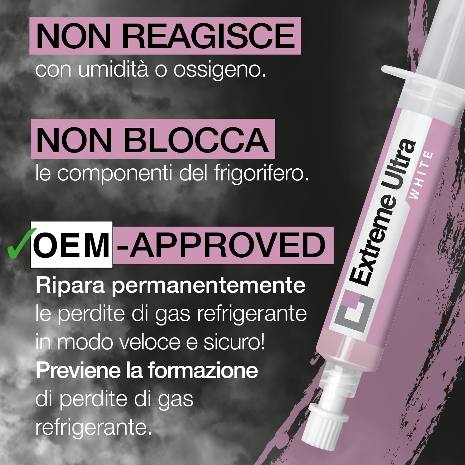 ERRECOM Extreme Ultra White - 6 x 6 ml, Turafalle per Frigoriferi con compressore ermetico e con R600 - R290 – R134a, include adattatore 1/4 SAE