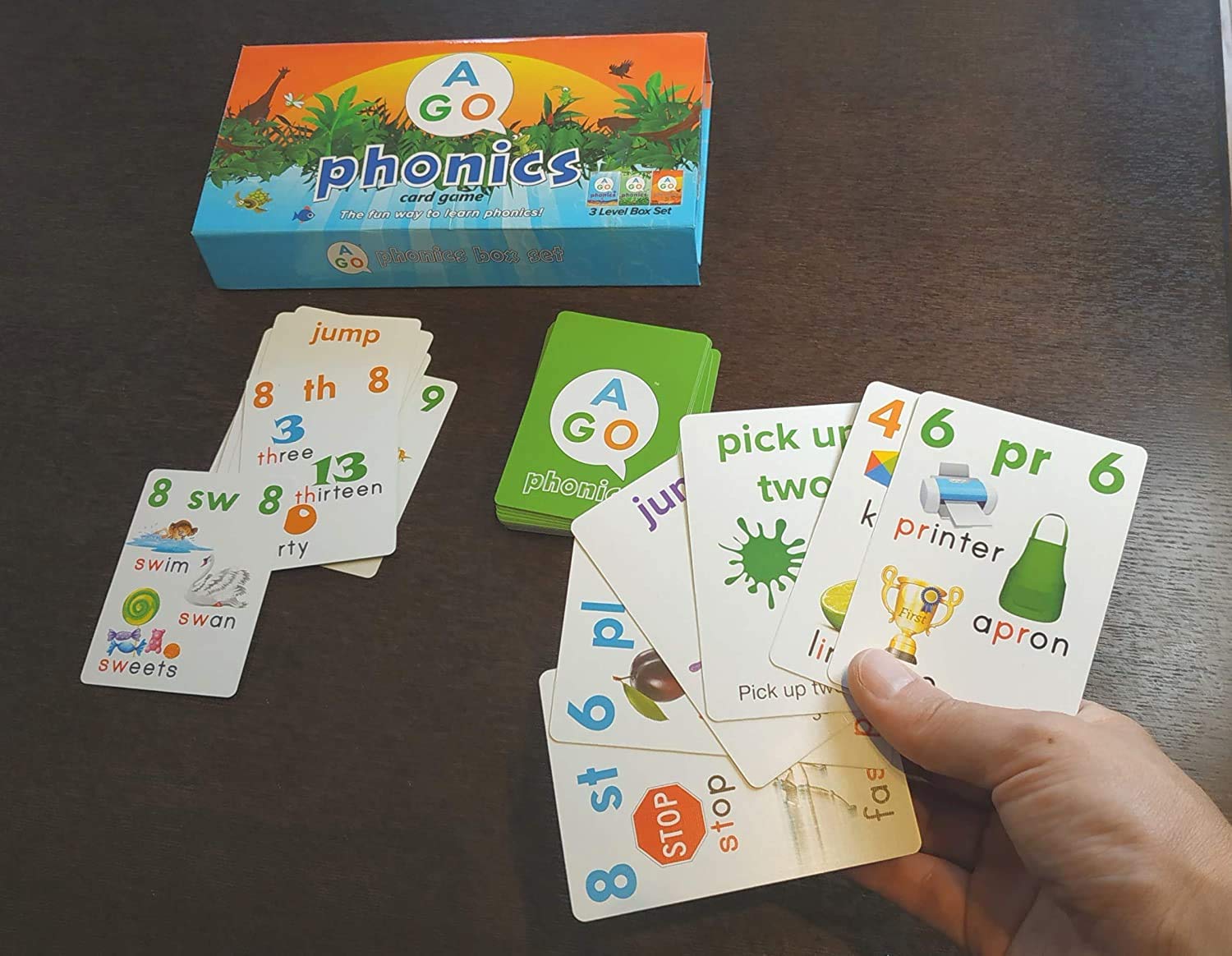 Image secondaire de AGO Phonics: 3 Jeux de Cartes pour Apprendre l'anglais. Jeu educatif de Cartes mentales pour découvrir Le vocabulaire Anglais Co
