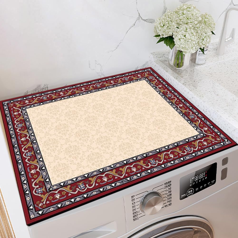 Tappetino per Lavatrice Sopra 60x60cm Antipolvere Tappetino Protettivo per Copertura Superiore per Lavatrice e Asciugatrice Protezione Tappetino Antiscivolo Copri Lavatrice Universale,A