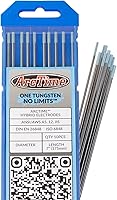 Vista 1 de ArcTime TIG - Electrodos de tungsteno de mezcla de tierras raras, no radiactivos, no toriados híbridos prémium (azul cielo, EWG) 1/16 pulgadas x 7