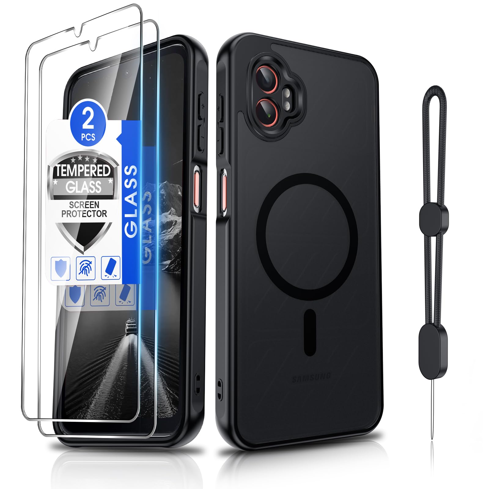 Dizn Magnetic Case for Samsung Galaxy XCover 7 Pro: Fit for MagSafe,Black