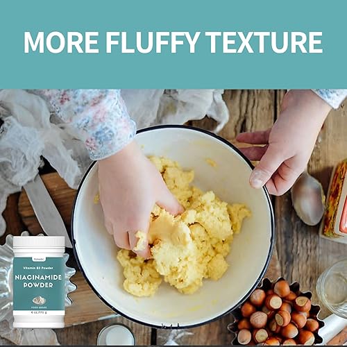 Miniatura 4 de Polvo de niacinamida de 10 onzas de grado alimenticio, polvo de niacina 100% puro, suplemento dietético polvo de niacinamida, añadir a batidos,