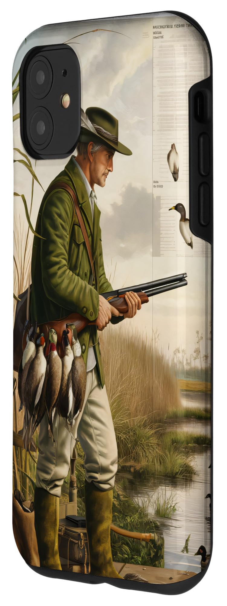 iPhone 11 Duck Hunter Men Vintage painting Case - Image 2