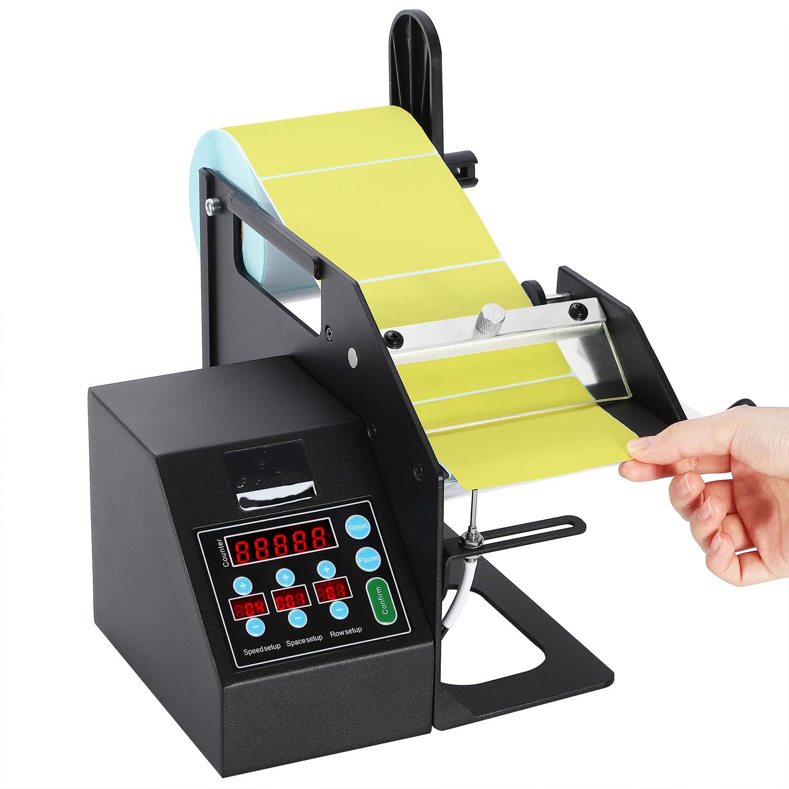 LTzygmion Label Separator Machine, Label Stripper with LED Display Screen, Automatic Counting, Speed 1-10 Inch/sec, Label Width 90mm, for Printed Translucent Opaque Labels