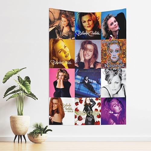 Miniatura 4 de OBLUE Belinda - Tapiz de la cantante Carlisle para colgar en la pared, póster artístico, decoración estética para sala de estar, dormitorio, 60 x 40