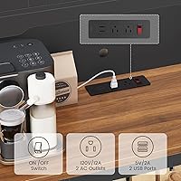 Vista 4 de Itaar Armario de despensa de 71 pulgadas con estación de carga y luz LED, armario de despensa de cocina con soporte para microondas, armarios