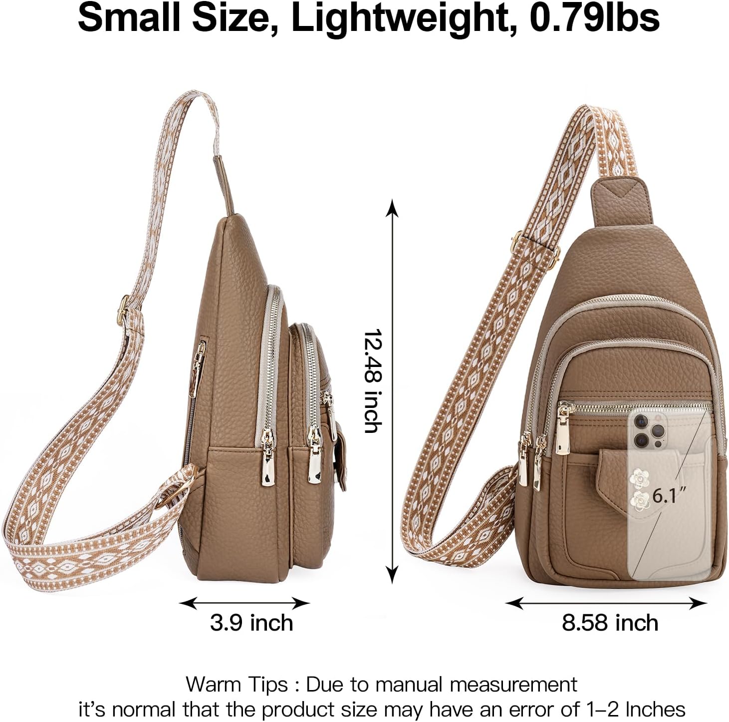 GAEKEAO Sling Bag Crossbody Bags for Women Vegan Leather Fanny Pack Chest Travel Anti Theft Purse Shoulder Bag handbags Gifts - Image 4