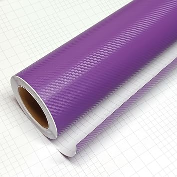DIYAH 3D Purple Carbon Fiber Film Twill Weave Vinyl Sheet Roll Wrap DIY Decals 12" X 60" 1FT X 5FT