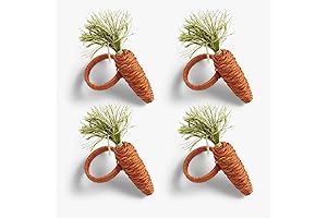 Set of 4 Carrots Easter Napkin Rings