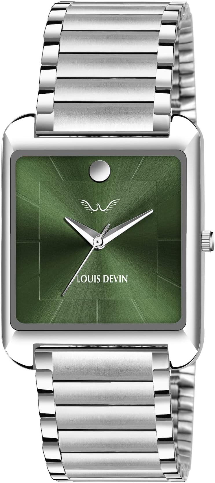 LOUIS DEVIN Stainless Steel Chain Analog Wrist Watch for Men (Brown/Silver Dial) | LD-G057