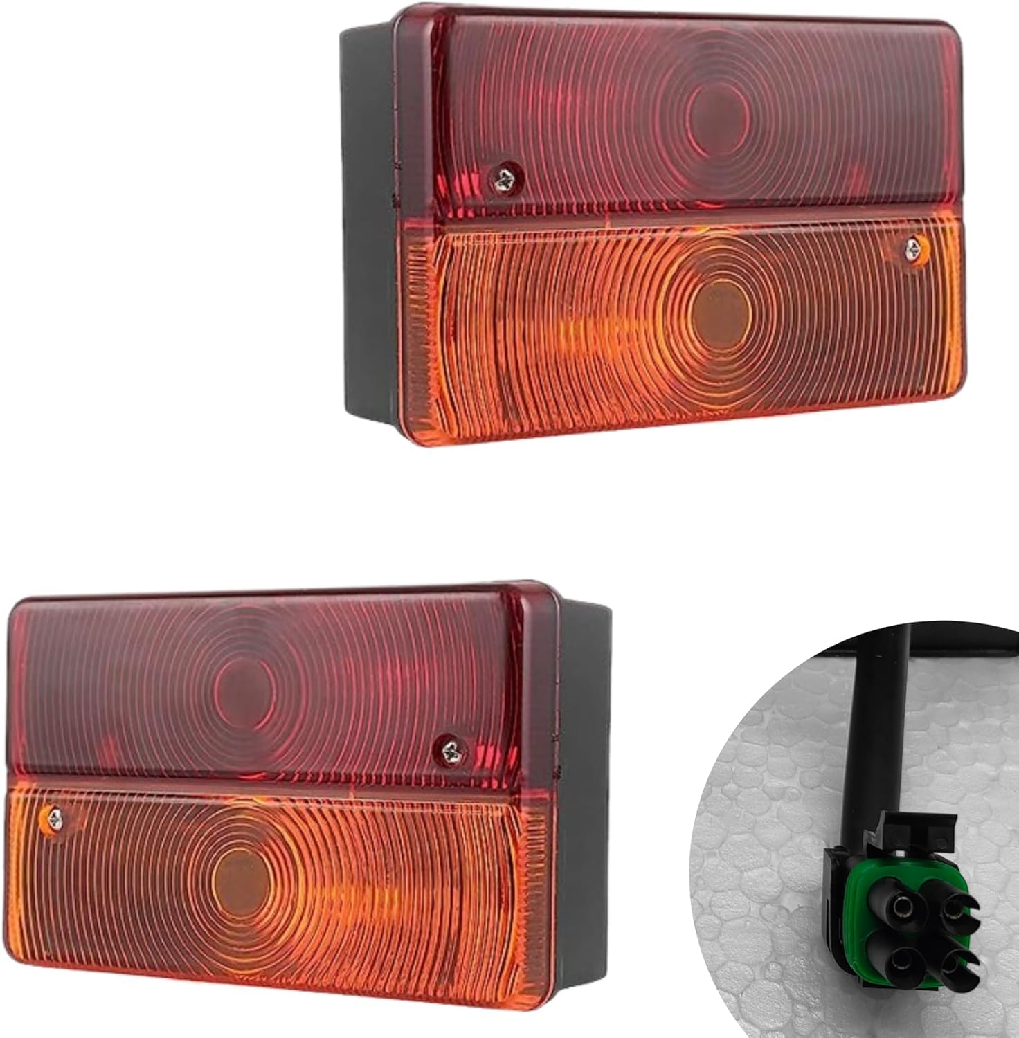 Fanali posteriori di arresto posteriori per modelli 1400B 1550B 1600B 1700B JCB 3CX 4CX LOADING SHOVEL 926 Facile da installare Design durevole Fanale posteriore affidabile(rosso/ambra)(grande)