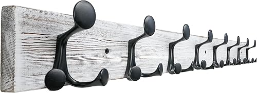 Miniatura 285 de SKOLOO Perchero de madera blanca de 17 pulgadas con 3 ganchos triples, ideal para entradas familiares, aulas y almacenamiento de suministros para