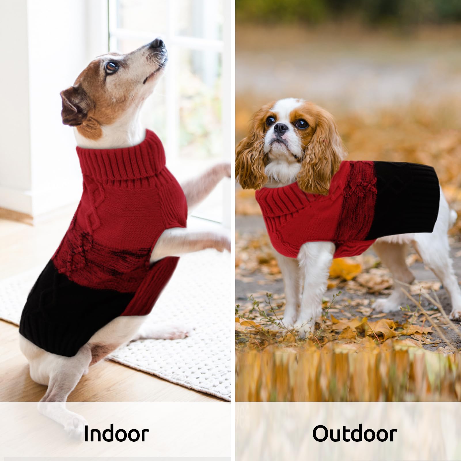 ASENKU Warm Dog Sweater for Small Medium Dogs,Pet Sweaters for Fall Winter Dog Clothing,Thicked Pullover Puppy Cat Turtleneck Sweater for Doggie Chihuahua Clothing - Image 4