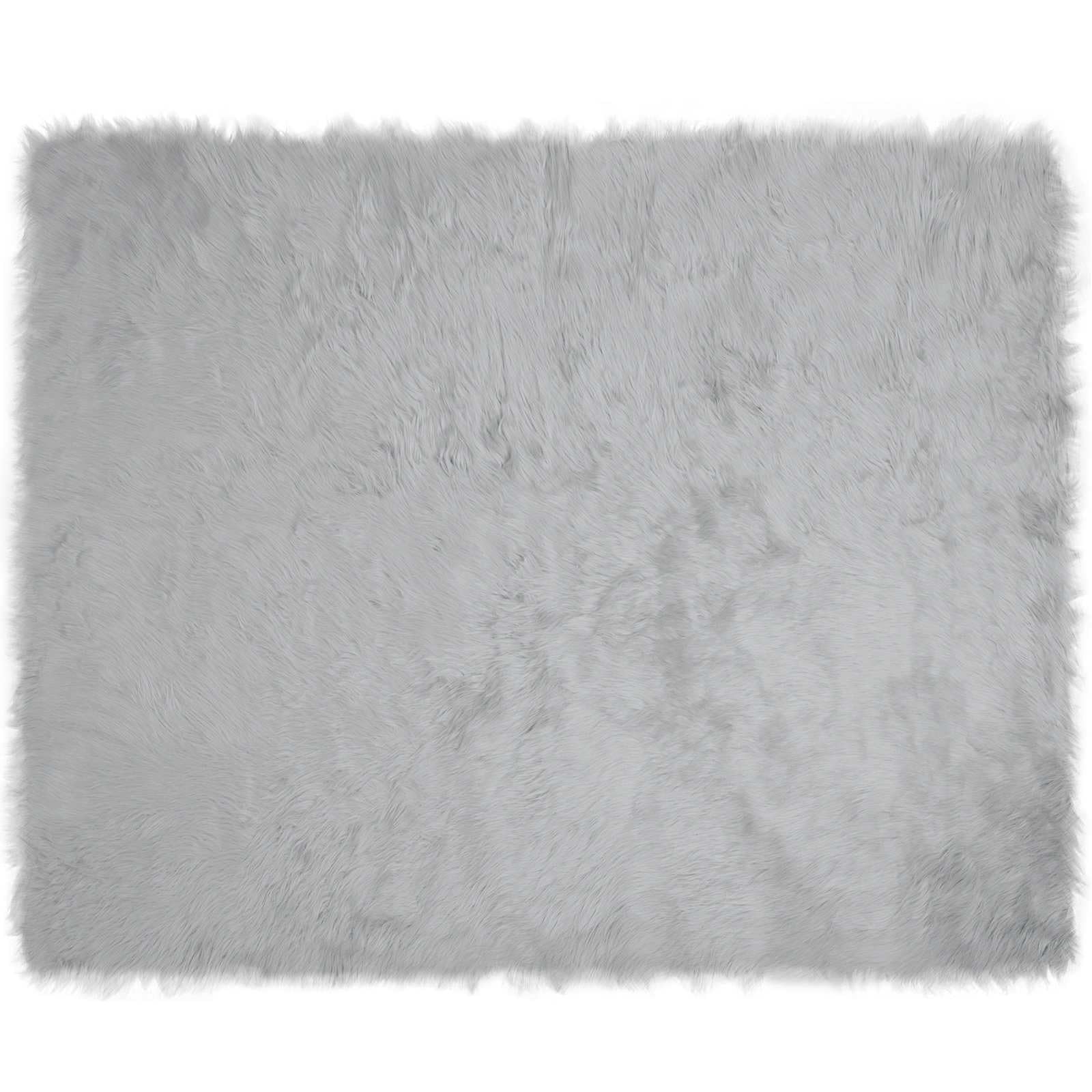 Tapis en fausse peau de mouton gris 200x280 à poils longs doux et isolant pour la maison