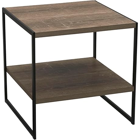 18x18 Wooden Table with Storage Shelf