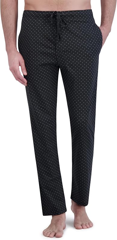 Hanes Men's ComfortSoft Cotton Printed Lounge Pants, 31" Inseam, Pockets, Drawstring/Elastic Waist