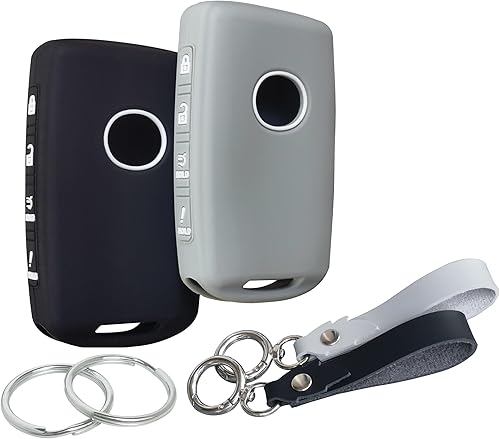 RUNZUIE 2 llaveros inteligentes de silicona con 4 botones para Mazda 3 6 CX-30 CX-5 CX-5 CX-9 CX-50 2019 2021 2022 2023 (negra (a)gris (b) disponible en Yaxa Peru