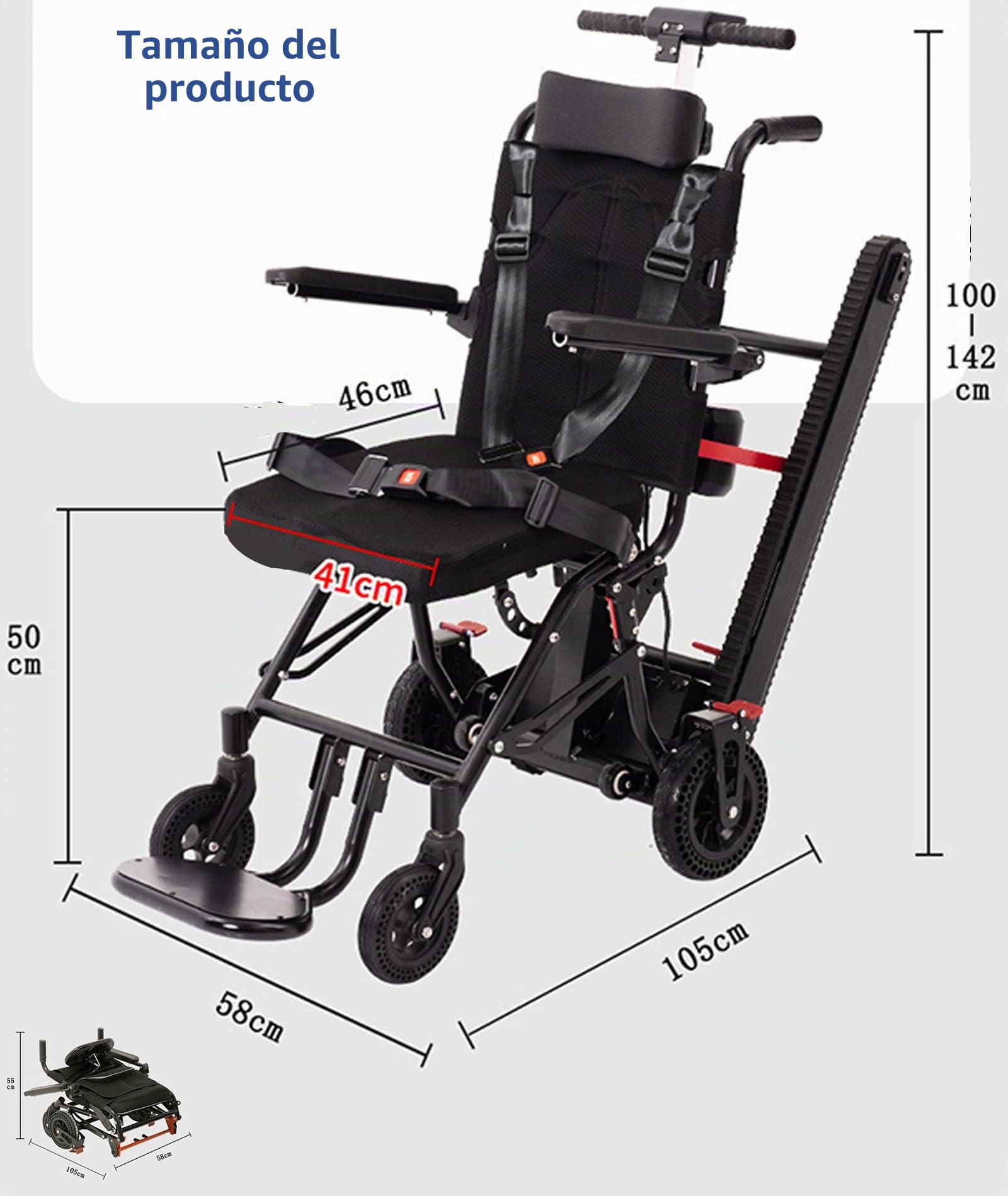 Silla De Ruedas Eléctrica Control Inteligente 200w Silla De Ruedas Plegable Portátil Elevadores De Escalera Eléctricos Para Personas Mayores Puede Subir Y Bajar Escaleras