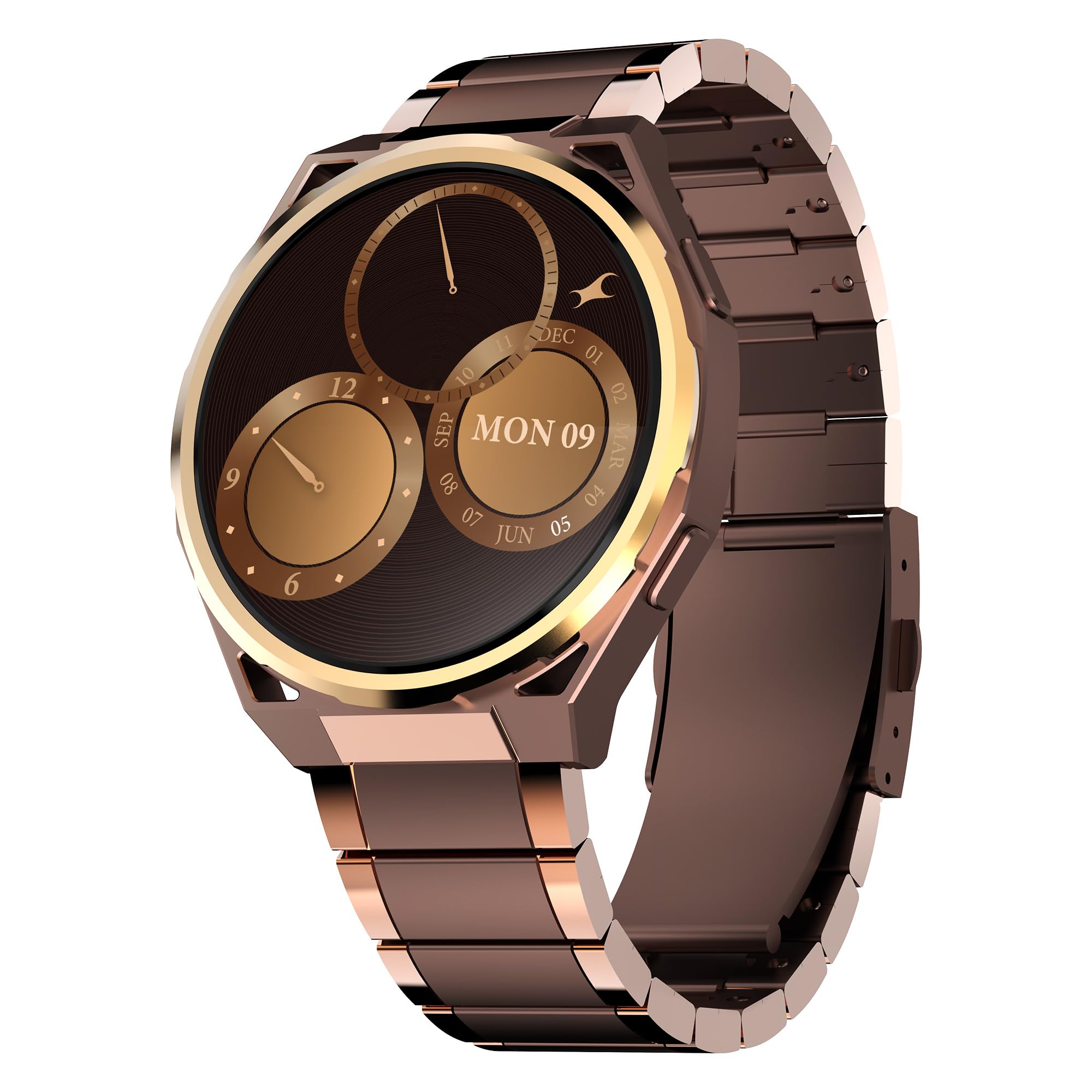 Fastrack Marvellous FX3 Smartwatch with 1.43” AMOLED Display, Metal Case & Strap, Slim 10.4mm Design, AI Watchfaces, BT Calling, HRM, SpO2 & Sleep Tracking, IP68, Additional Silicone Strap - Brown-image-15