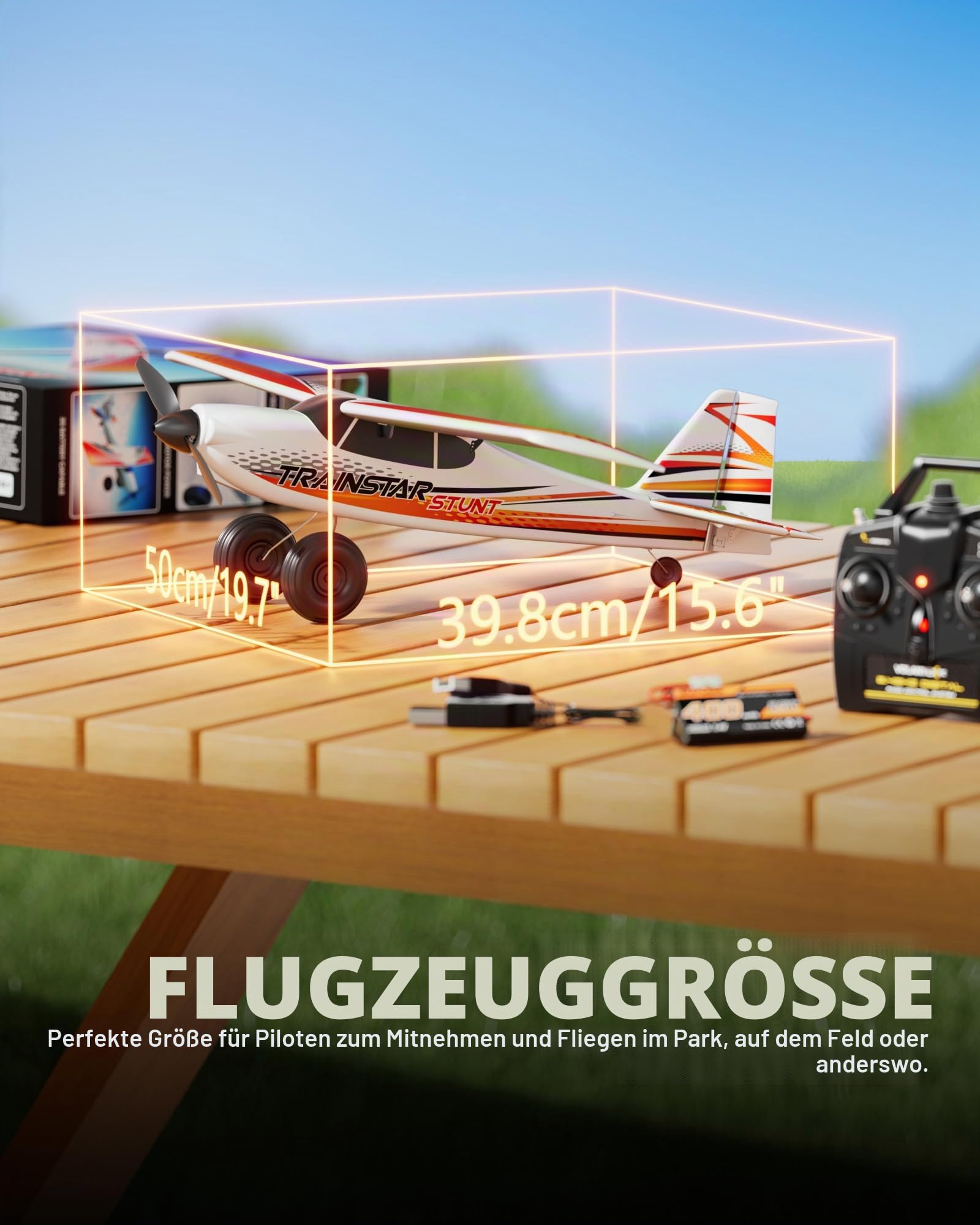 volantexrc 2,4 GHz 500mm RC Flugzeug RTF für Anfänger und Erwachsene, RC Plane Spielzeug mit USB-Aufladung (Rot)
