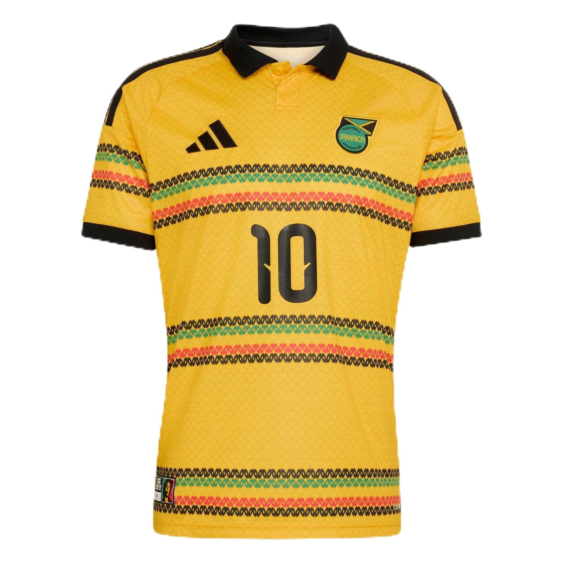 Jamaica 26 x Bob Marley Home Marley 10 Jersey (US, Alpha, Medium, Regular, Regular) Bold Gold