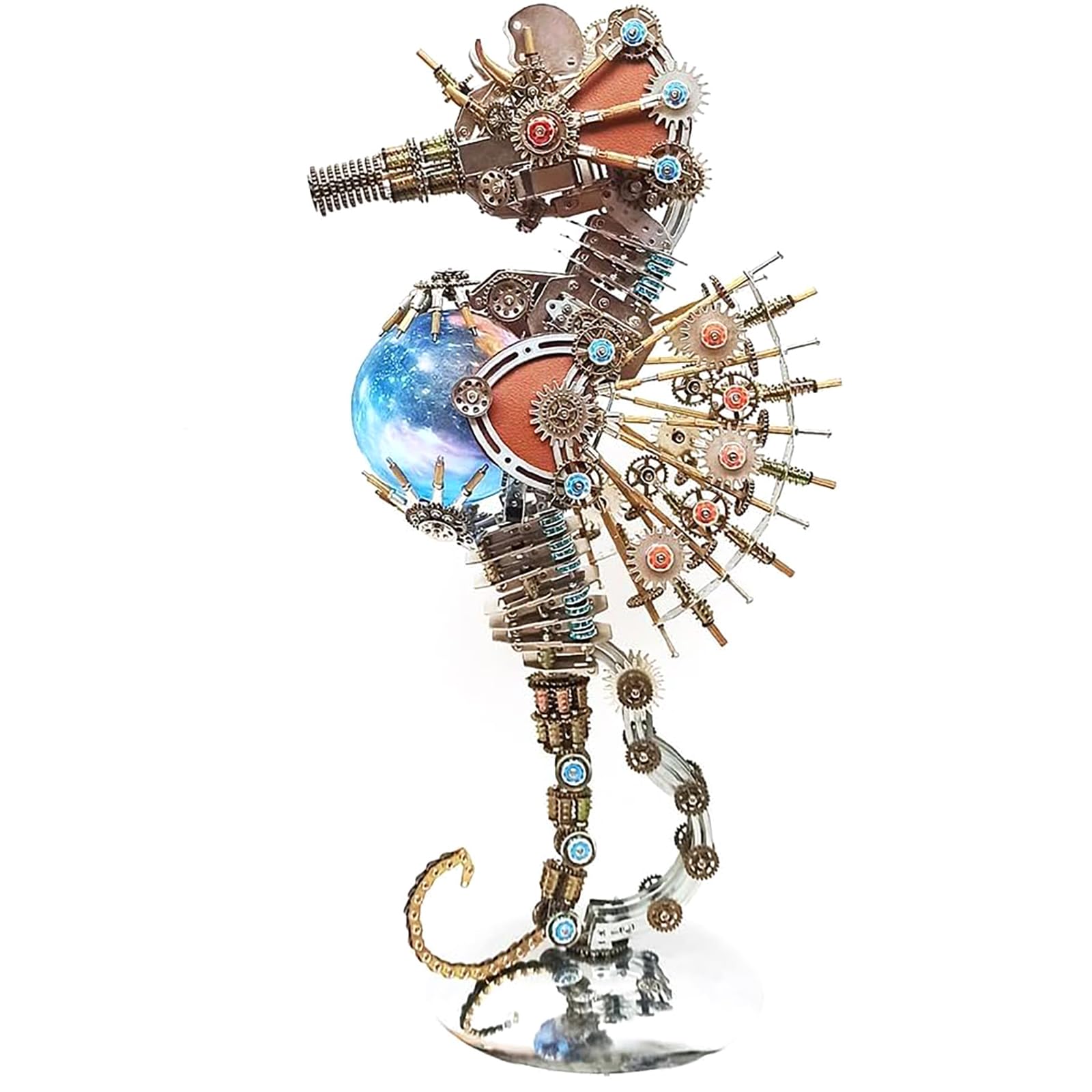 3D Metall Puzzle - Mechanisches Metall Seepferdchen mit Lampe 16 Farben - Metallpuzzle mit Schreibtischständer Zusammenbauen DIY Bildungsdekoratives Sammelgeschenk für Erwachsene und Teenager