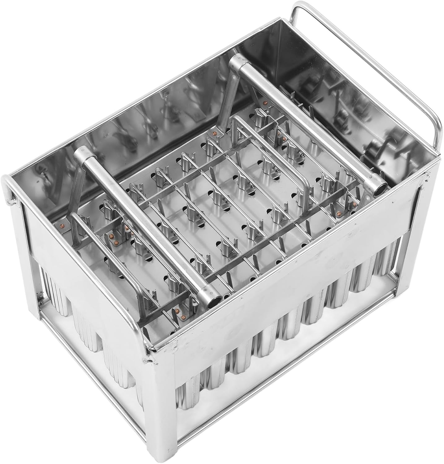 40Pcs Stainless Steel Ice Cream , DIY Reusable Rustproof Metal Ice Lolly , Frozen Ice Cream Maker Stick Holder with Pressure Plate