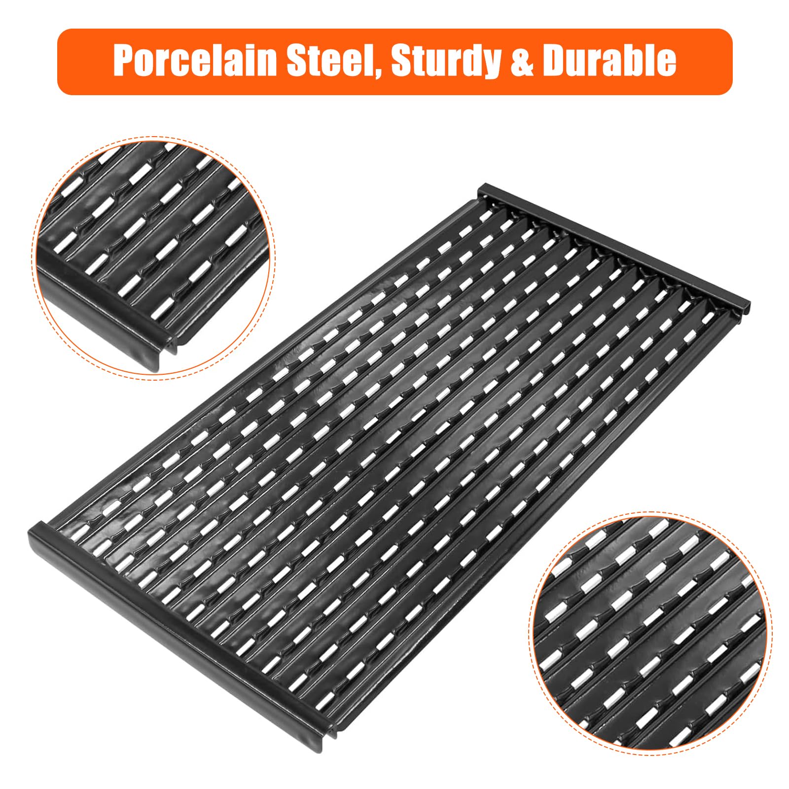 GFTIME 43,2 cm infrastruktura grilla na podczerwień do Charbroil Performance TRU z 2 palnikami na podczerwień, stal porcelanowa zamienna płyta grillowa dla Charbroil 463633316, 463672016, 463672416