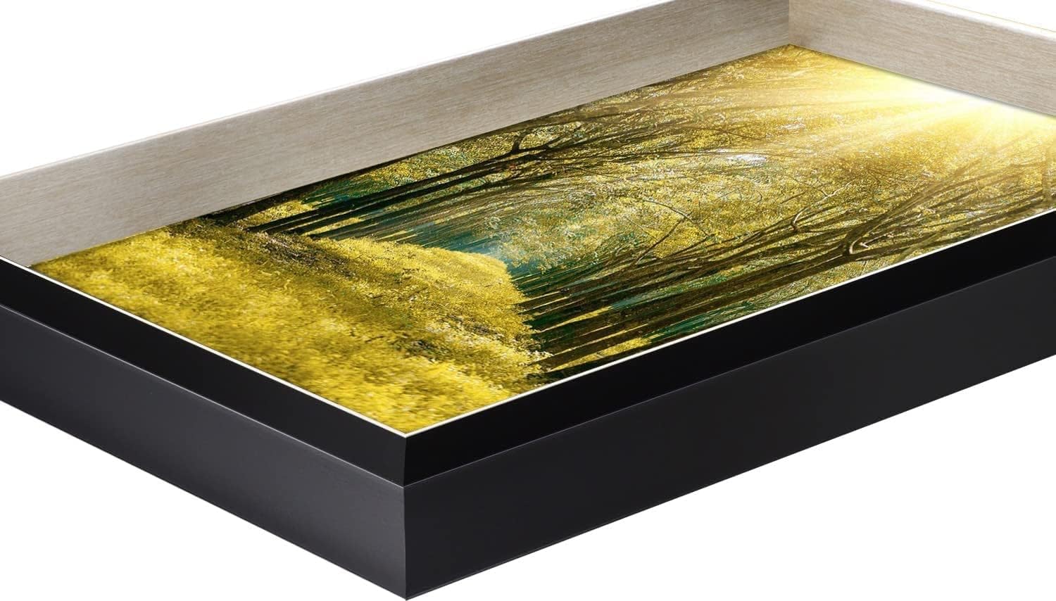 Space Art Deco, 11x17 Frame Without Mat Poster/Art/Picture Frame Shatter-Resistant Glass Sawtooth Hangers Wall Mount Display(11x17, Champagne Silver)