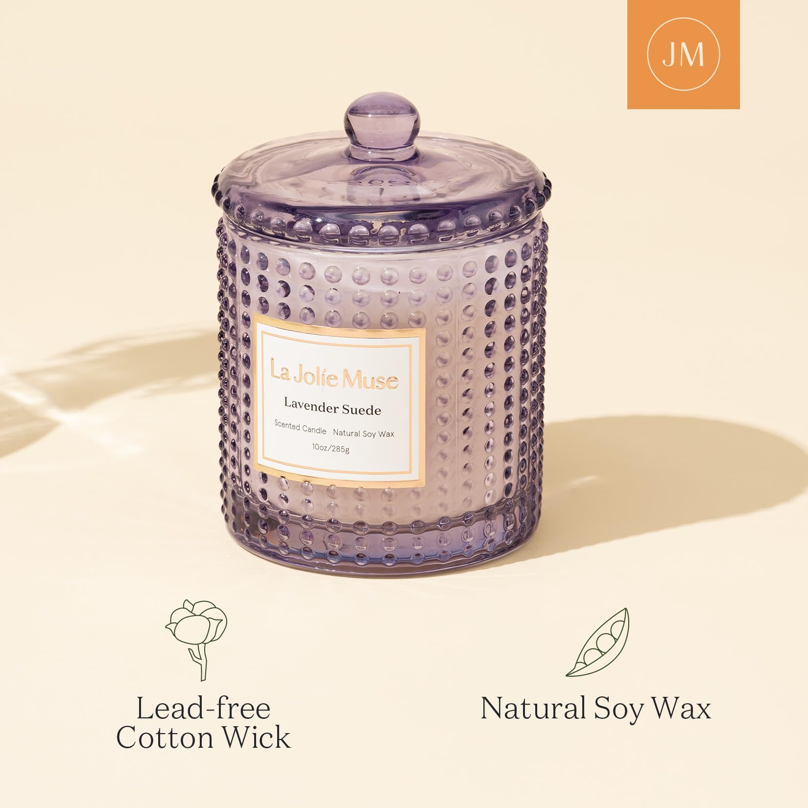 Candela Profumata Alla Lavanda In Vasetto Di Vetro - 350g, 80 Ore Di Diffusione, Per Aromaterapia E Relax - Foto 2