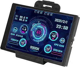 JEOZBM Monitor de temperatura de computador, mini tela USB I P S de 3,5 polegadas, capa de computador, tela secundária, exibição de temperatura do PC para dados de disco rígido (15 cm-preto)