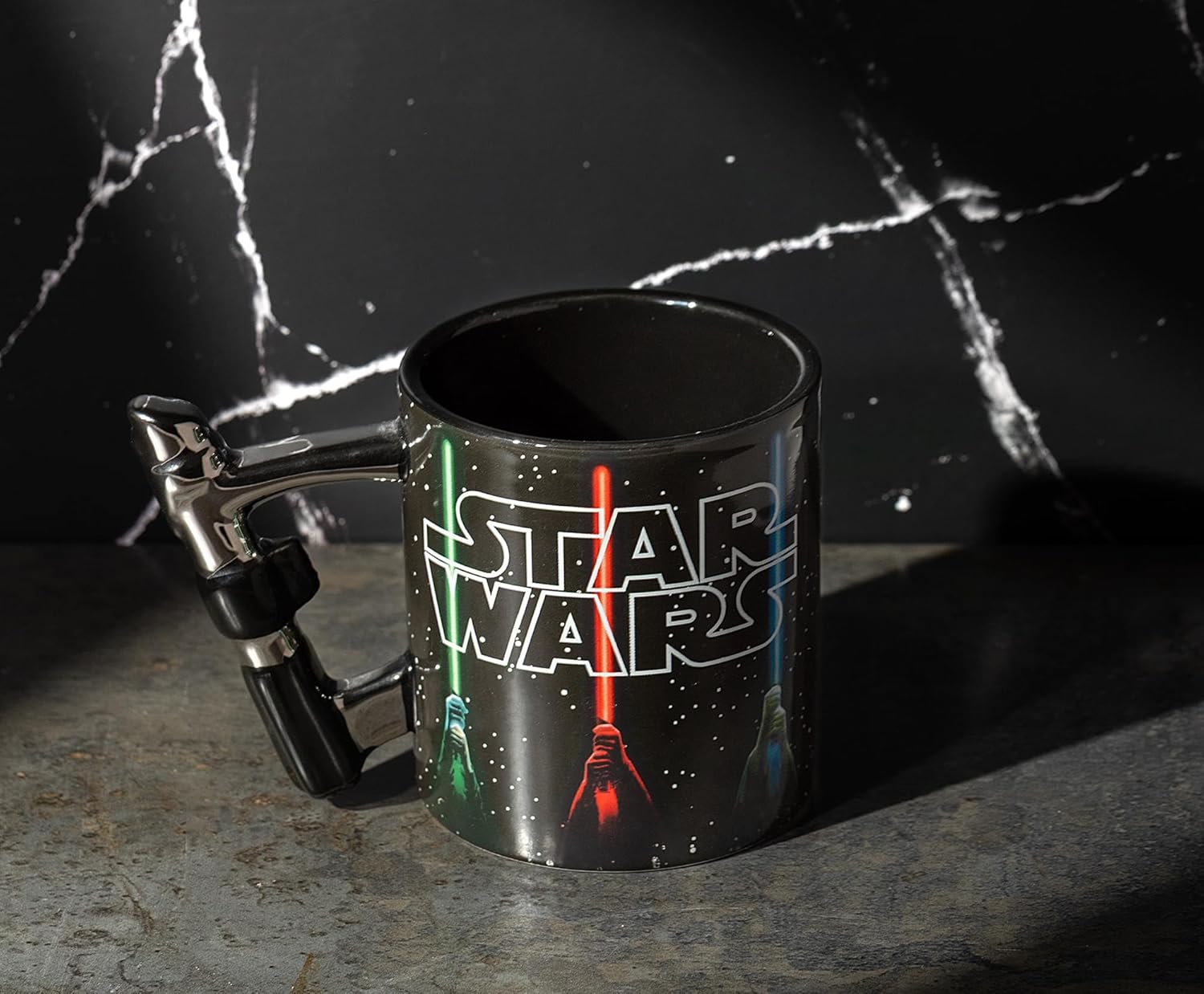 Silver Buffalo Star Wars Logo Ceramic Mug with Lightsaber Shaped Handle, 20 Ounces - Image 5