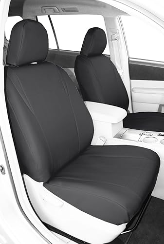 Miniatura 23 de CalTrend Front Buckets Seats, Faux Leather Seat Covers for 2012-2014 Nissan Cube Beige Beige Insert with Black Trim