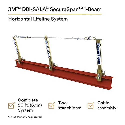 Miniatura 2 de 3M DBI-SALA Secura Span 7400420 Sistema horizontal, cable galvanizado de 20 pies, para vigas en I, se adapta a bridas de haz en I de 6 en 12