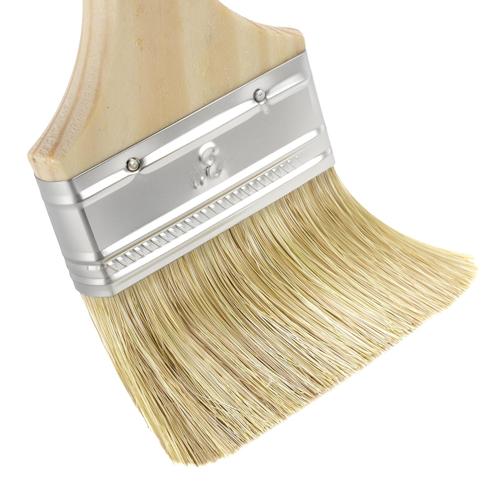 30 pennelli piatti da pittura, 7,5 x 20,5 cm, manico in legno, pennello largo, colore legno, setole sintetiche, setole per verniciare, dipingere