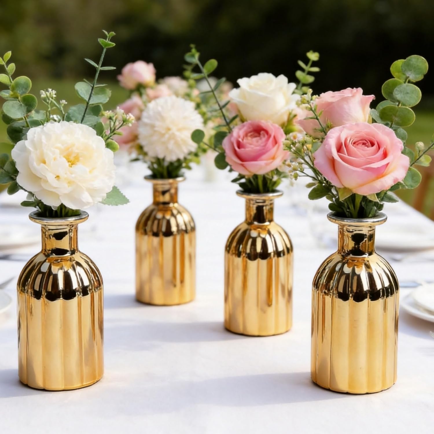 Small Gold Bud Vases, Set of 6 image 4