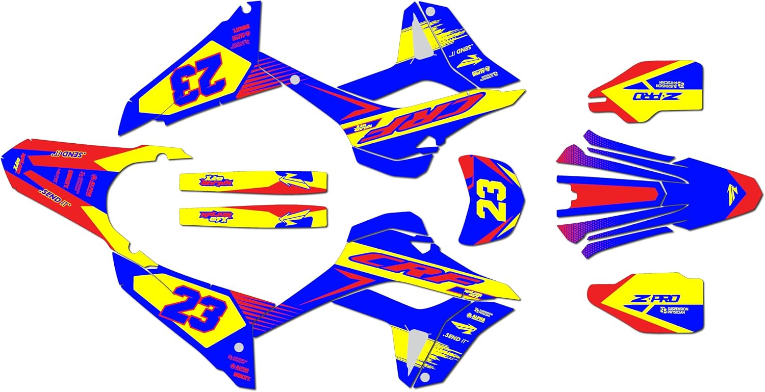 Graphics Kit for Honda CRF 300L (2021+) Evader Series Krazy 21 Mil - Dirt Bike Custom Racing Graphics Decals Stickers Kit, no-Plastics
