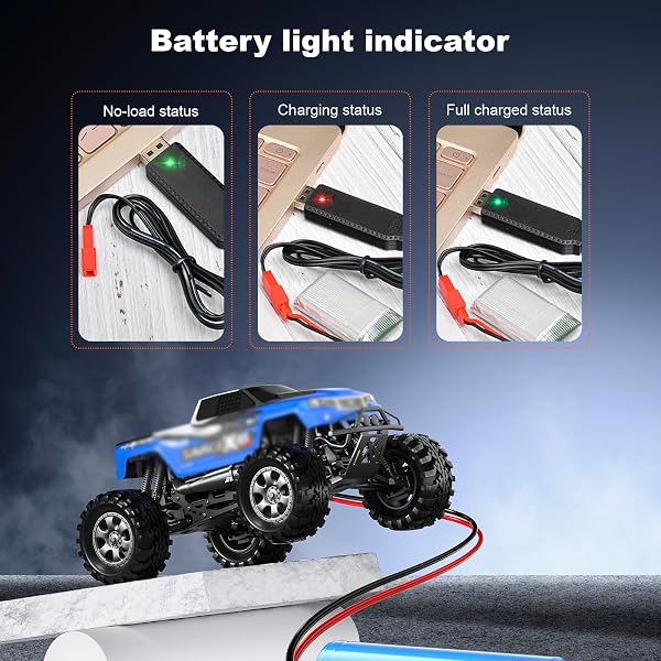 3.7v Chargeur USB Rc Universel avec Jst, Câble Chargeur USB Lipo, Câble Rc Universel, pour Batteries Rechargeables Broches utilisées dans Les Jouets télécommandés, Voitures, citernes, camions - 4