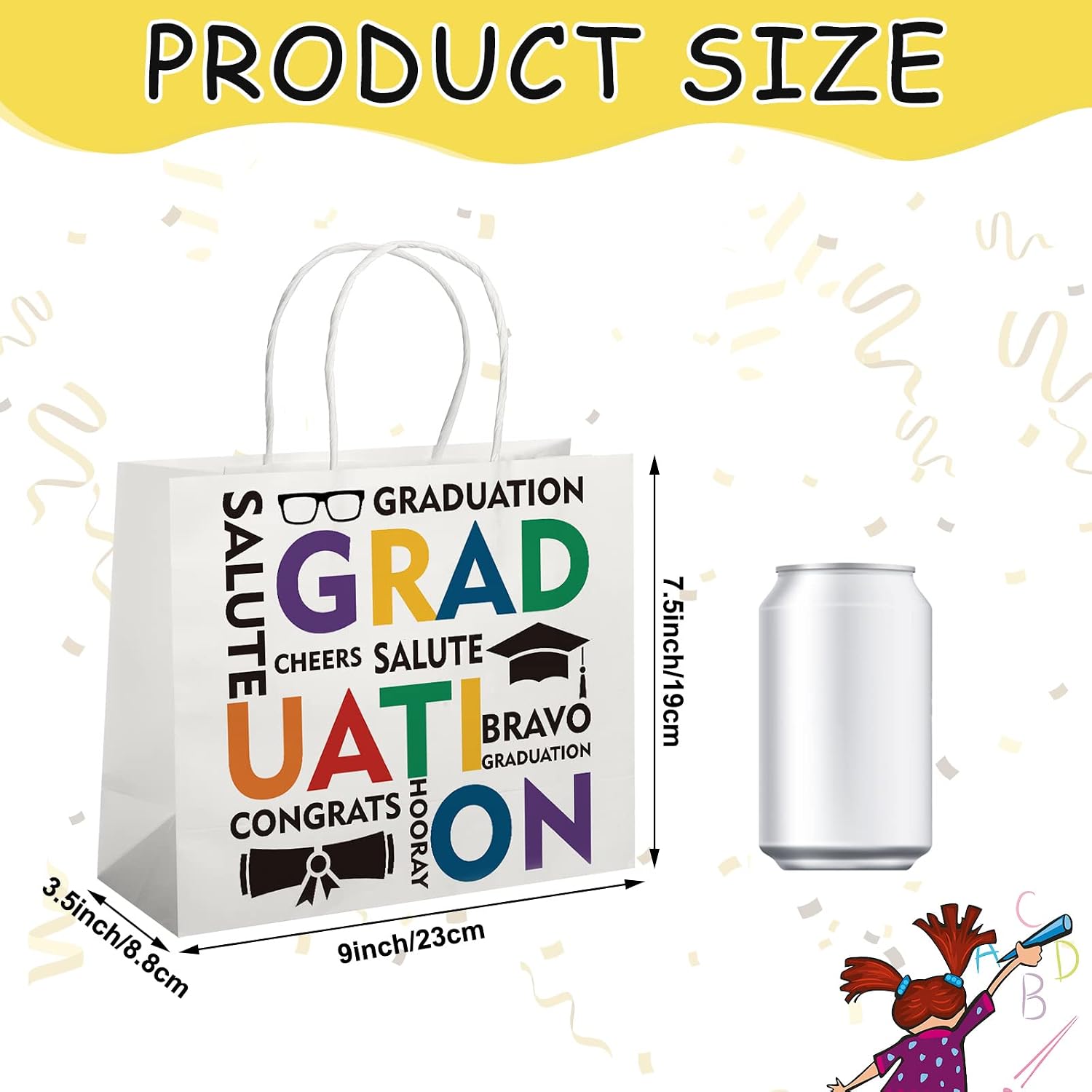 Fuutreo 24 Pcs Graduation Gift Bag Bulk Cheers to the Grad Gift Bags with Handles Graduation Gift Bags for Kids Novelty Grad Gift Bags for Kindergarten Preschool Graduation Party Favor Supplies image 3