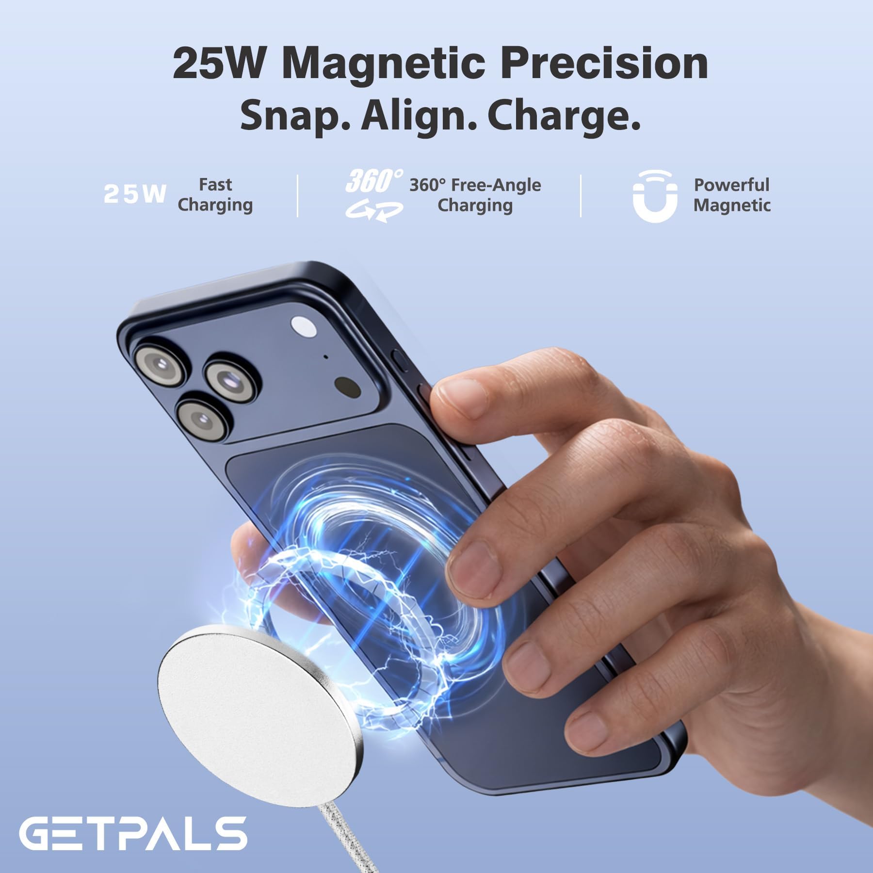 Pad di ricarica wireless veloce portatile magnetico 25W per Apple iPhone