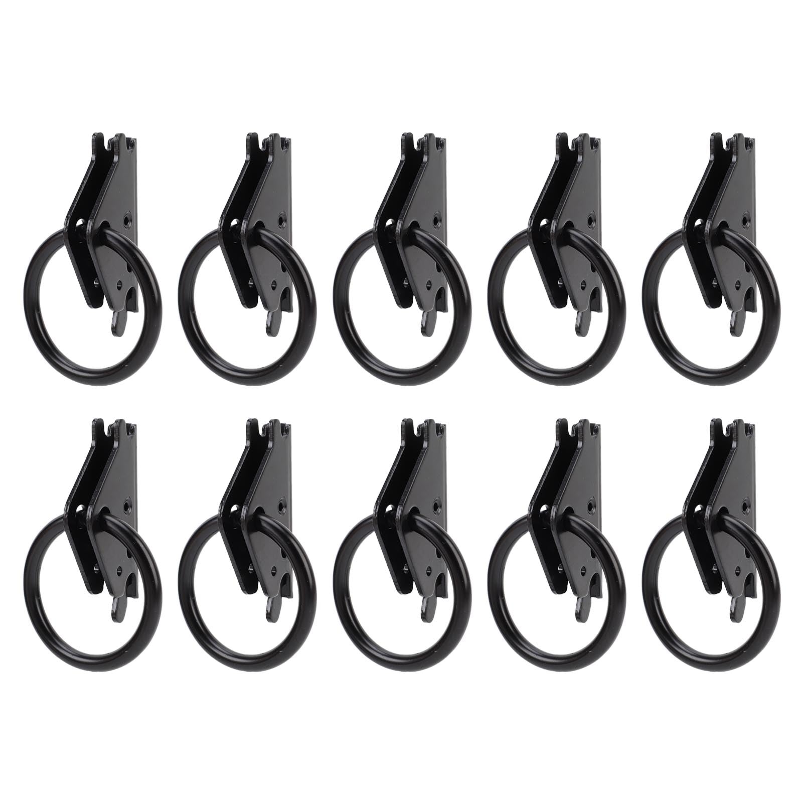 Yosoo Health Gear E Track Fixing O Ring Tie Down Anchors Acciaio Zincato Nero capacità di Carico 5500 Lb Confezione da 10 per la Gestione del Carico in Camion, Rimorchi, Pick-up E Pianali