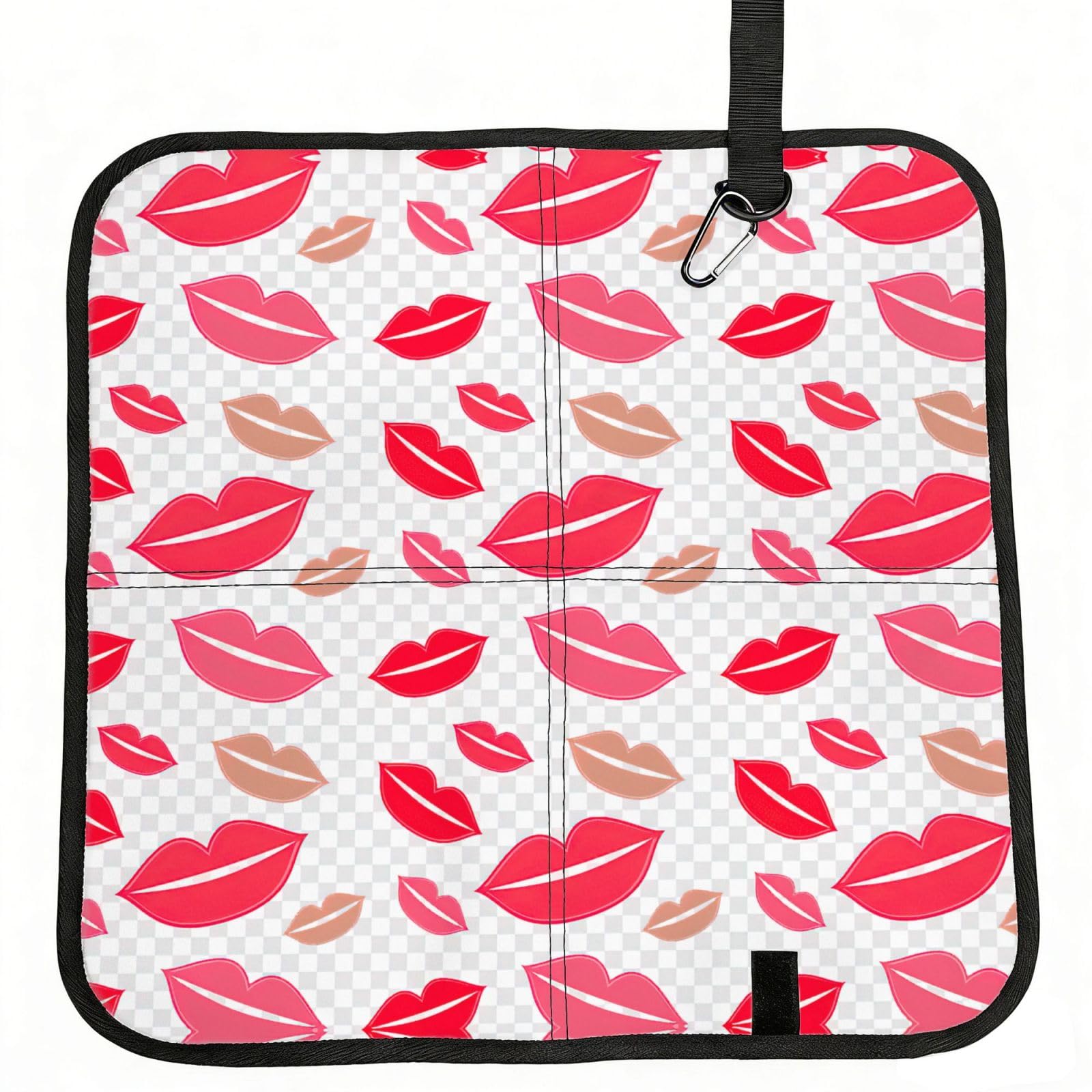 OKFSTY Lips Print Fold Away Seat Cushion Portable Outdoor Pad Polyester Bleacher Bench Mat Travel Picnic Pad