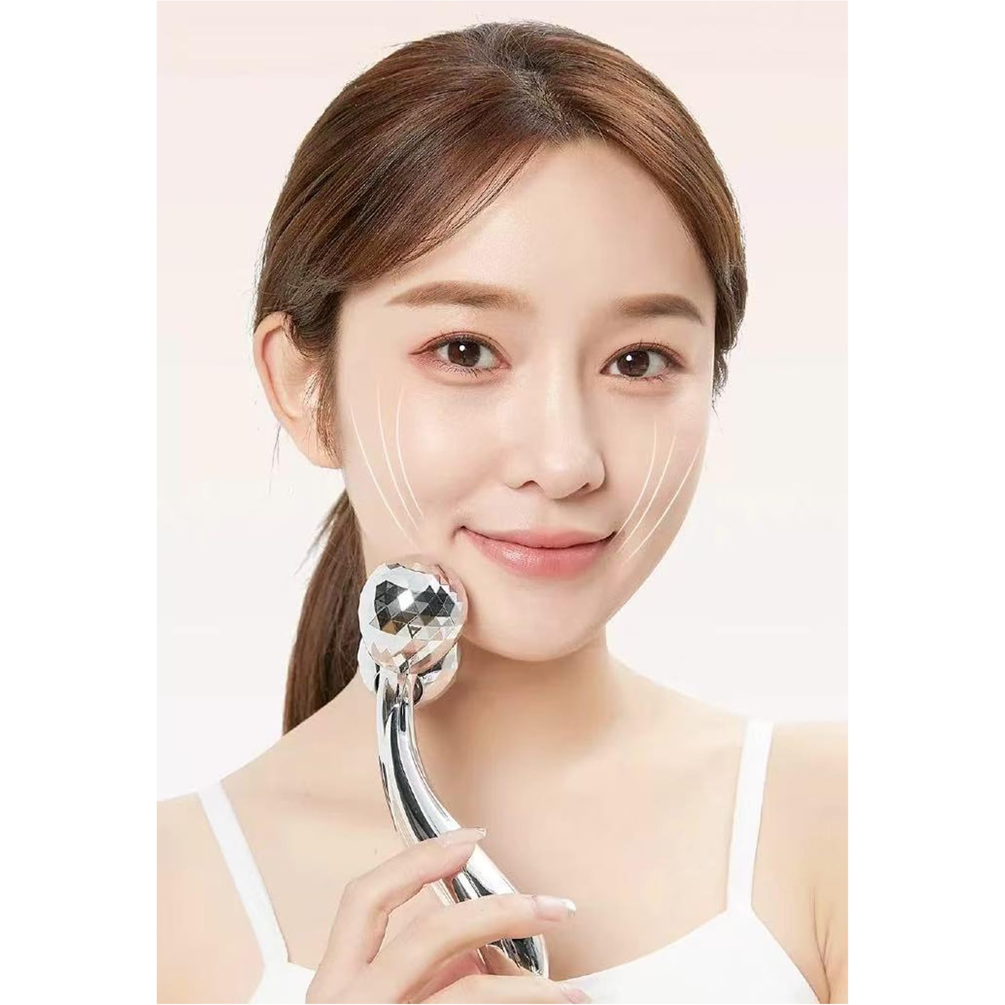 Amazon.co.jp: ウィキャン【3D美顔ローラー シルバー】Y字型美容