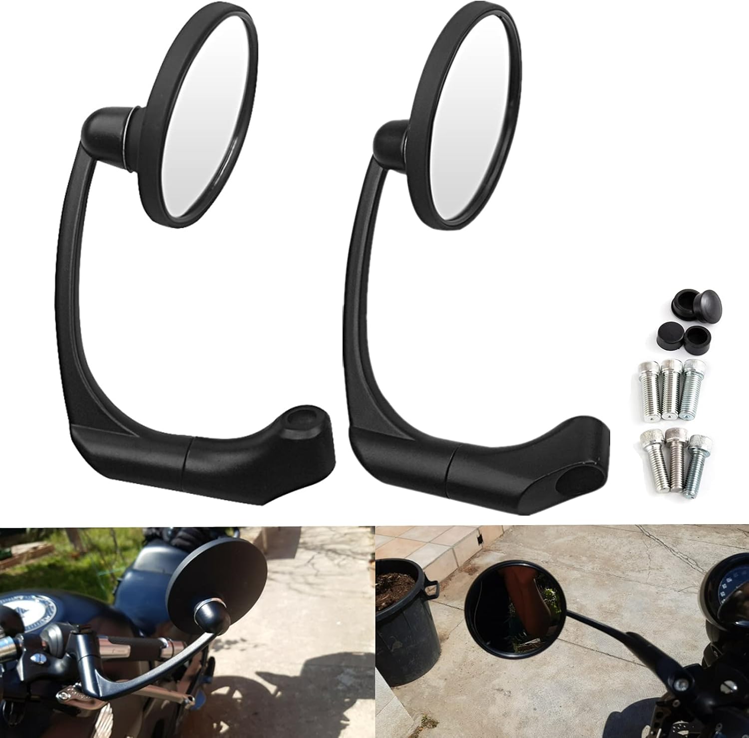 Motorcycle Rearview Mirror Round Adjust Angle Palestine Ubuy