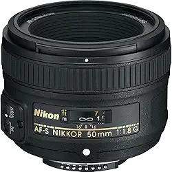 Nikon Lente AF-S FX NIKKOR 50 mm f/1.8G com foco automático para câmeras Nikon DSLR