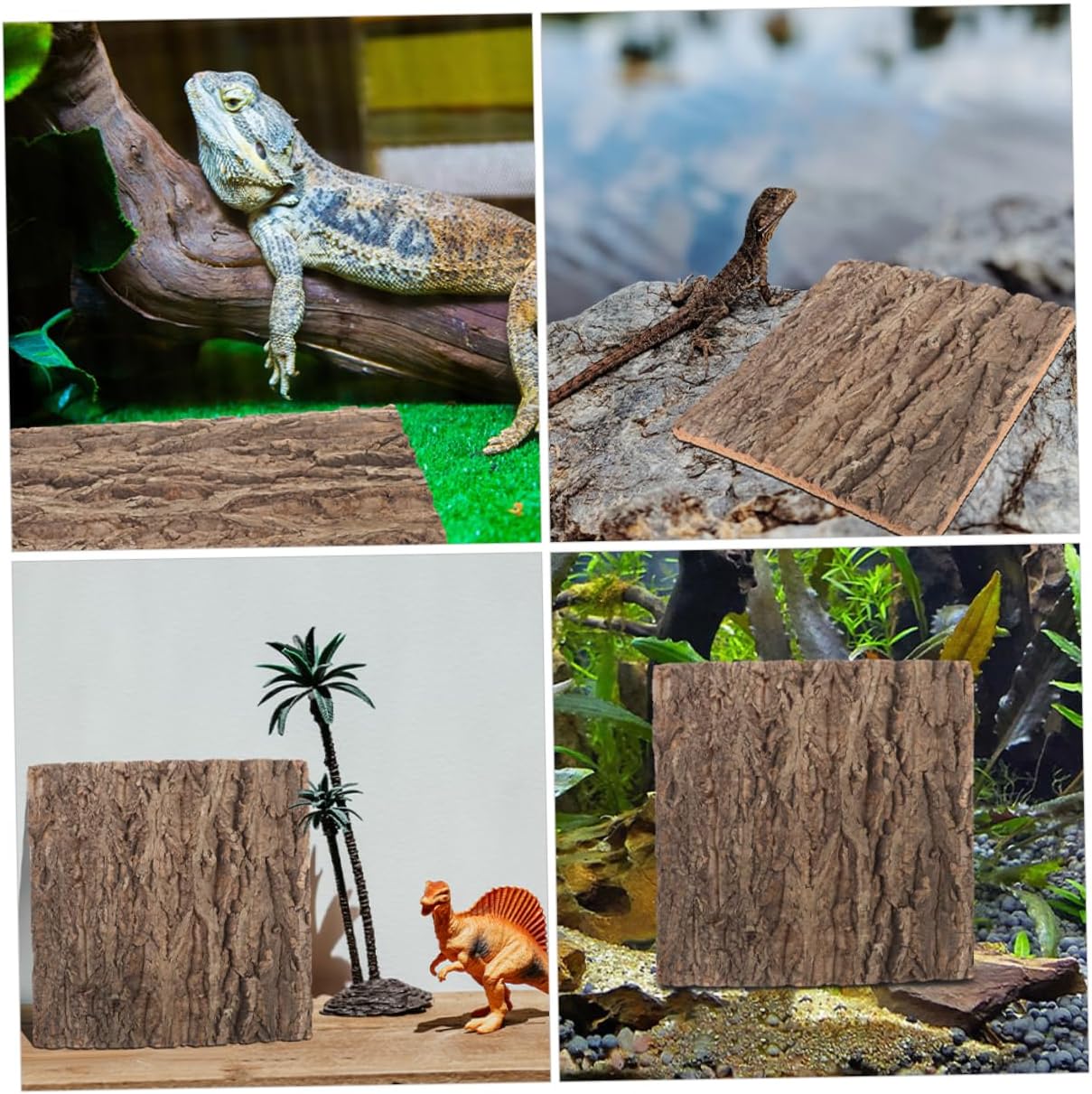2pcs Natural Cork Bark Background Board for Aquarium Decor Fish Tank Décor Reptile Climbing Mat
