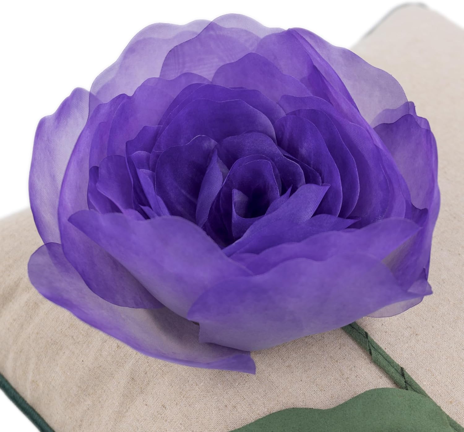 KINGROSE Rose Throw Pillow Cover 3D Flower Pillow Case Decorative Square Cushion Cover for Valentine's Day Mother's Day Sofa Bed Living Room Couch 18 x 18 Inches Purple