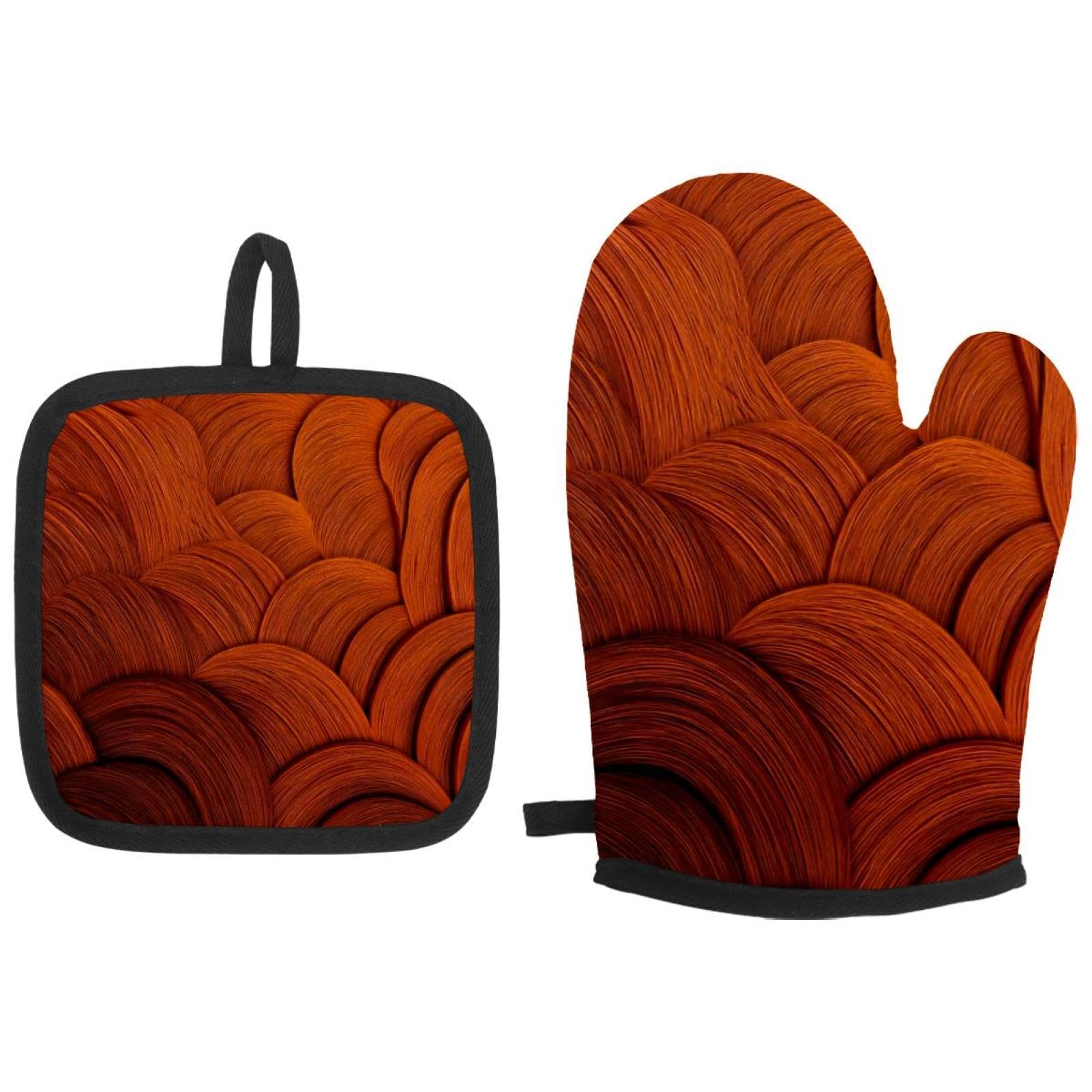 Gants de cuisine de qualité supérieure motif vague orange