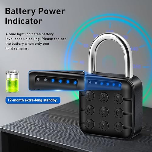 Miniatura 3 de Candado de Combinación Inteligente para Casillero, Candado Digital para Candado de Gimnasio, Candado de Combinación de 6 Dígitos, Candado de Puerta