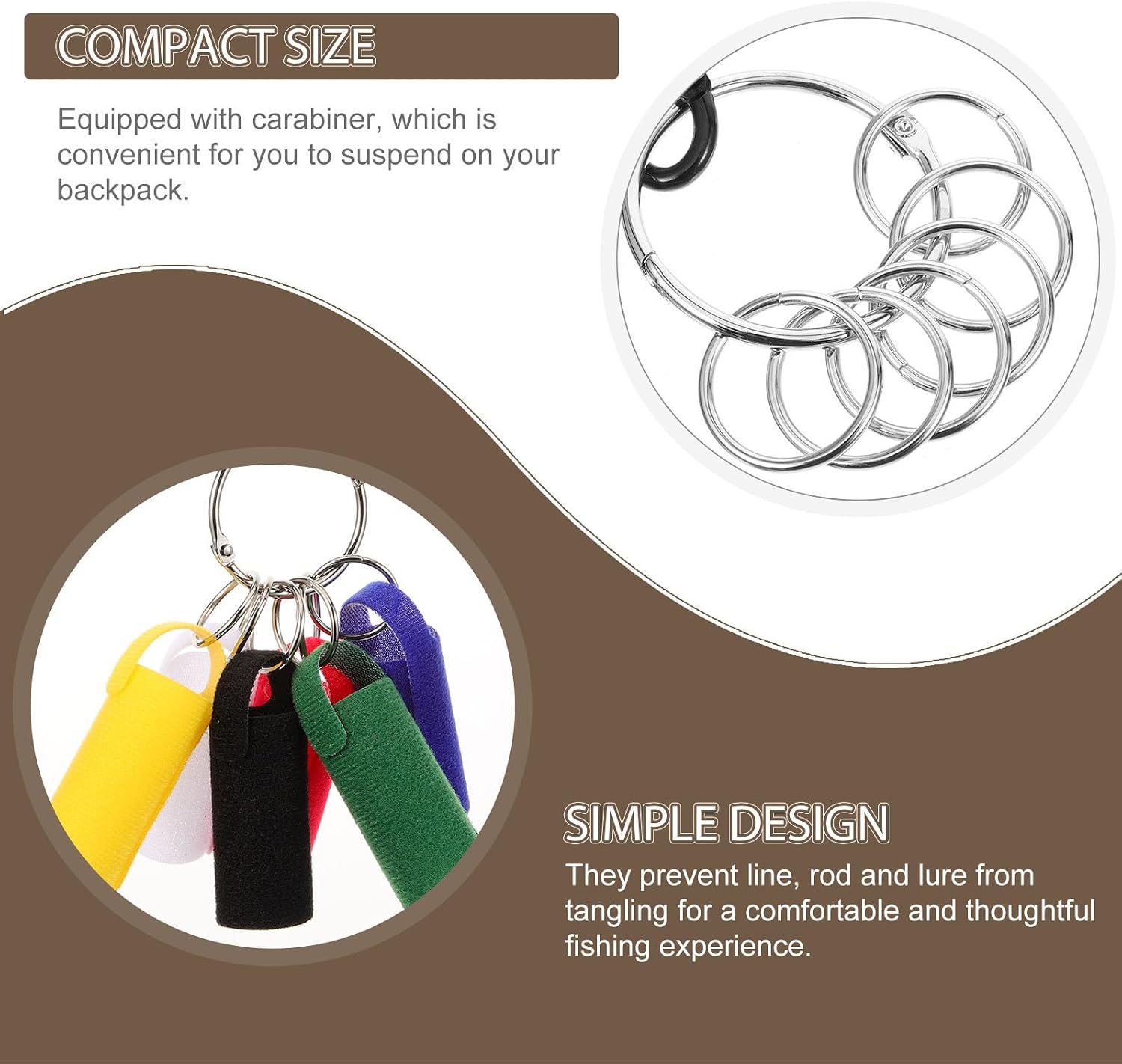 YARNOW Portable Hook Bonnet for Fishing Hook with Carabiner to Prevent Tangling and Scratch Lightweight and Sturdy Fishing Accessory for Outdoor Use image 3
